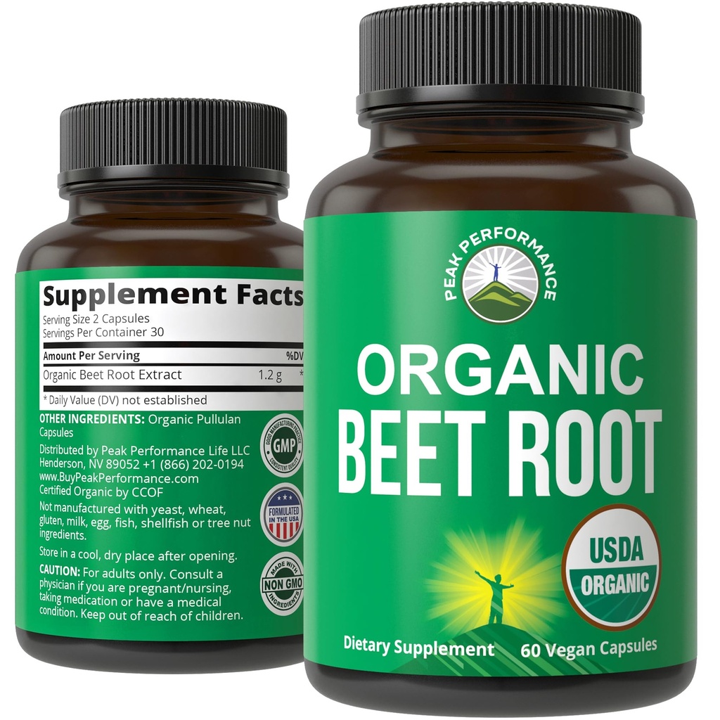 USDA Organic Beet Root Vegan Kapsle. Beets Juice Powder Super Food Pills 1200 mg. Nitric Oxide Energy Boosting Beetroot Extract Kapsle. Dodatek k podpoře polyfenolu pro ženy a muže