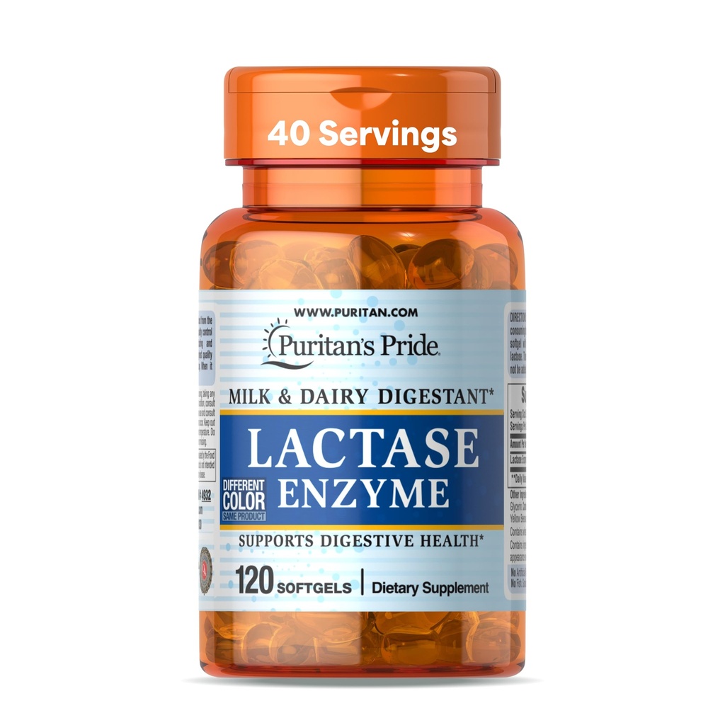 Puritan 's Pride Lactase Enzyme, mléko a mléčné výrobky Digestant, Dietní dodatek podpora pro potravu, a Cellular Energy Support, 40 Day Supply, 120 Softgels