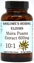 Barlowe je Bylinné Elixirs Muira Puama 10: 1 Extract 124; 600mg per Capsule 124; Tradiční doplněk mužského vitality 124; 60 Vegan Kapsle 124; Stearate-Free, Non- GMO, Baleno ve skleněné lahvičce