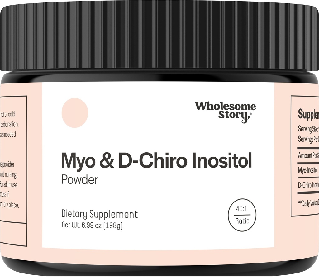 Myo- Inositol & D- Chiro Inositol Supplement Prášek pro ženy 124; Hormonální rovnováha & Zdravá Ovariální funkce Podpora 124; Vitamin B8 CLAS124; Velká alternativa ke kapslím 124; 40: 1 Poměr 124; 90 Služeb