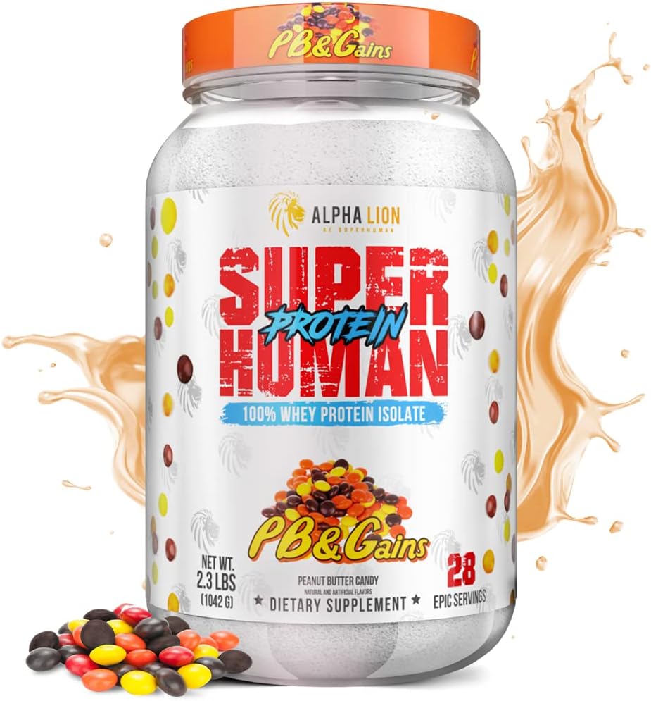 ALPHA LION Superhuman syrovátkový protein prášek, velký Ochutnávání čistý syrovátkový protein izolát, nízká sacharid, nízký cukr, žádný Bloat Post cvičení, svalové zotavení a růst (28 Služeb, PB & Gains)