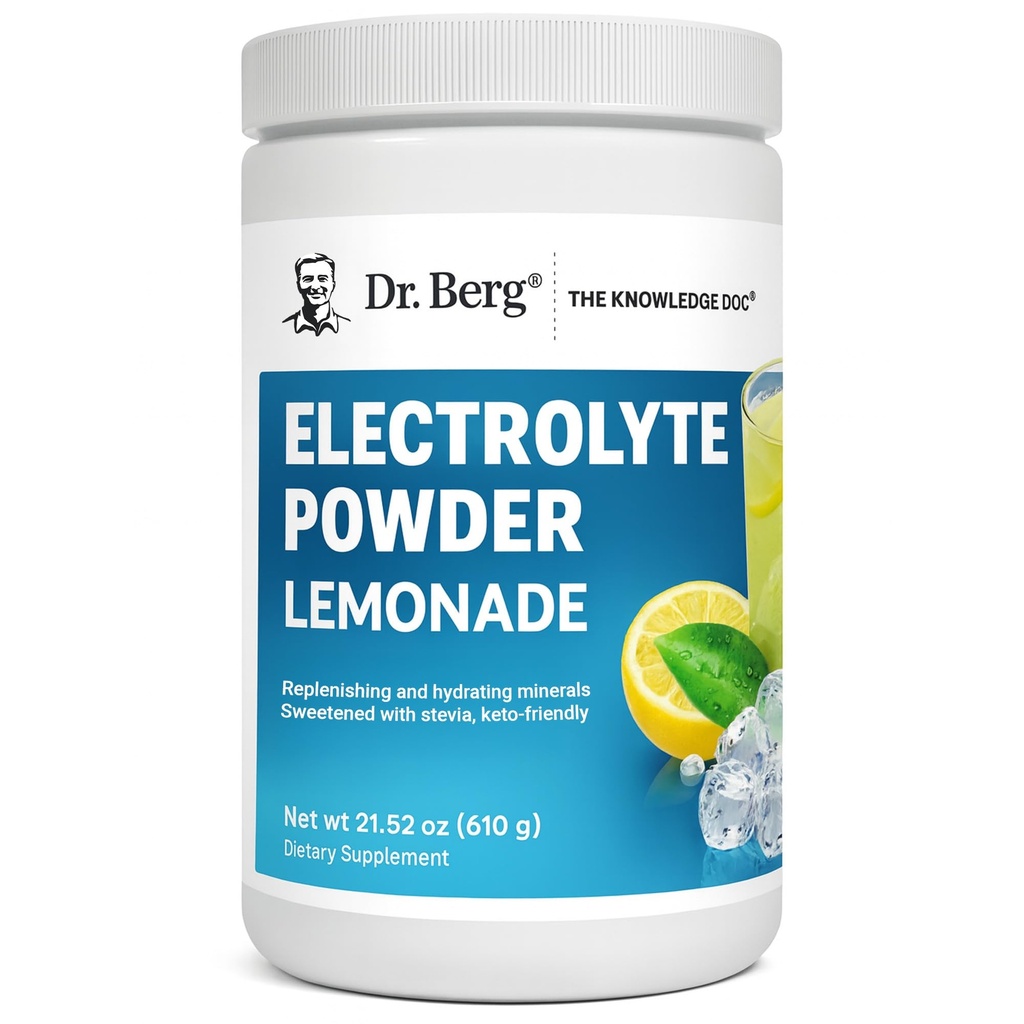 Dr.Berg Nulový cukr Hydratace Keto Electrolyte Powder - Vylepšený w / 1000 mg kalium & Real Pink Himalayan Salt (NENÍ stolní sůl) - Lemonáda Flavor Hydration Drink Mix Supplement - 100 Služeb