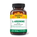 Země Life L- Arginin Caps s vitamínem B-6, 500mg, 100 Vegan Kapsle, Certified gluten zdarma, Certified Vegan