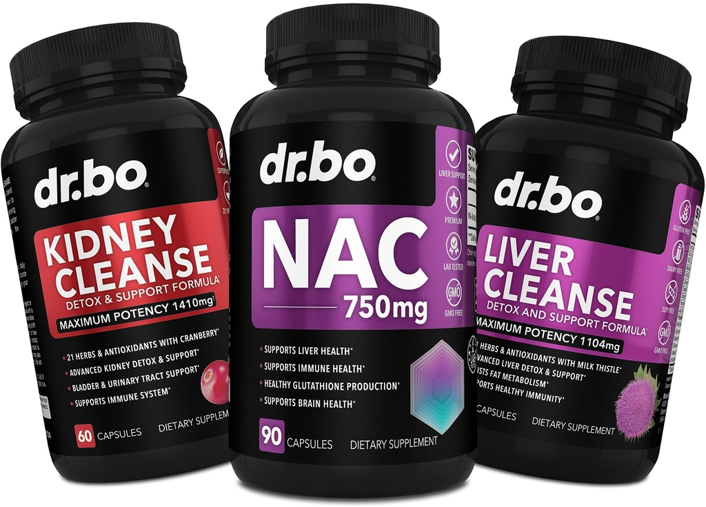 NAC Ledviny Vyčištění jater Detox - 750mg N Acetyl Cysteine Čistá vitaminová kapsle - Denní játra Ledviny Detox Support Formule pro žlučník, močová měchýř Trakt doplňky a mléčné thistle