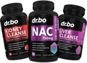 NAC Ledviny Vyčištění jater Detox - 750mg N Acetyl Cysteine Čistá vitaminová kapsle - Denní játra Ledviny Detox Support Formule pro žlučník, močová měchýř Trakt doplňky a mléčné thistle