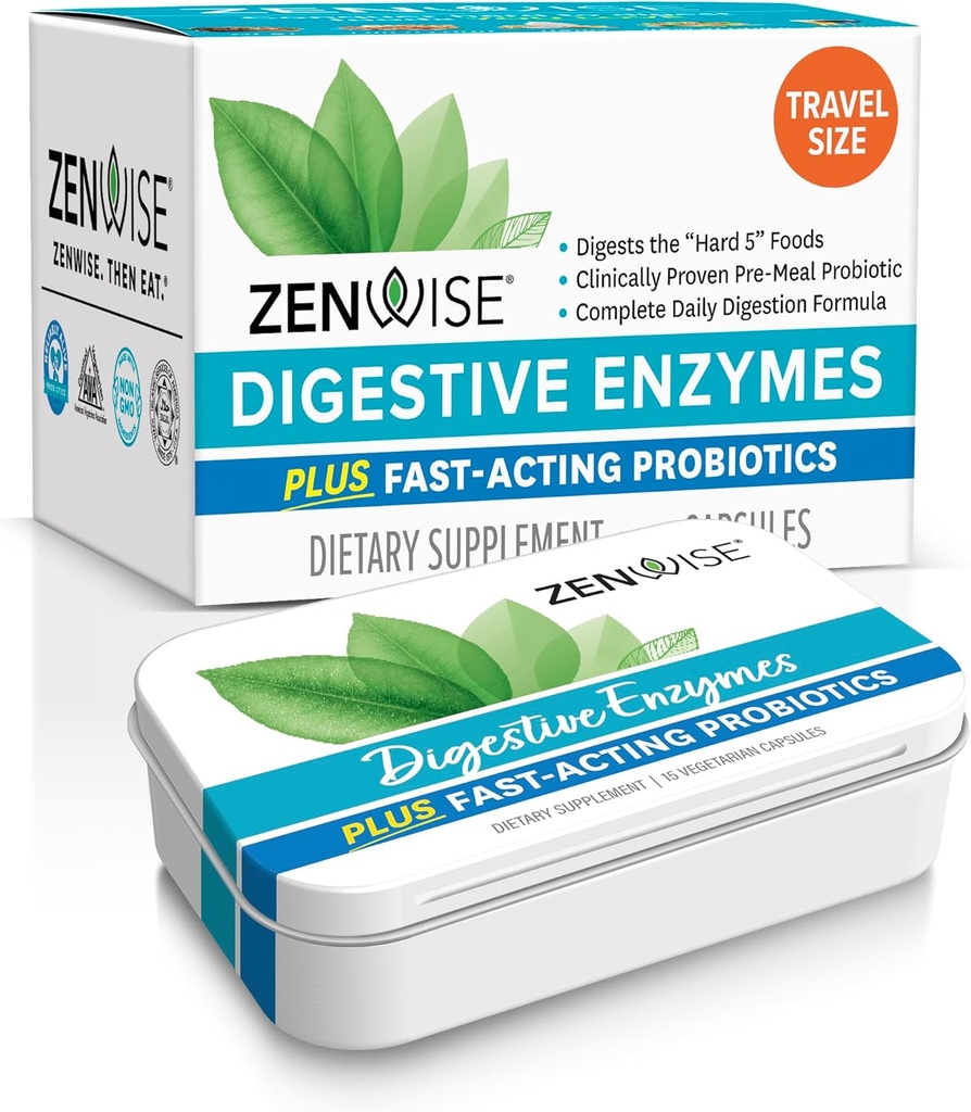 Zenwise Zdraví Dědičné Enzymy a Bromelain pro Gut zdraví - Probiotické Multi Enzymy s Prebiotika a Probiotika pro ženy a muže pro stravitelné zdraví a Bloating Relief pro Digestion -15 CT