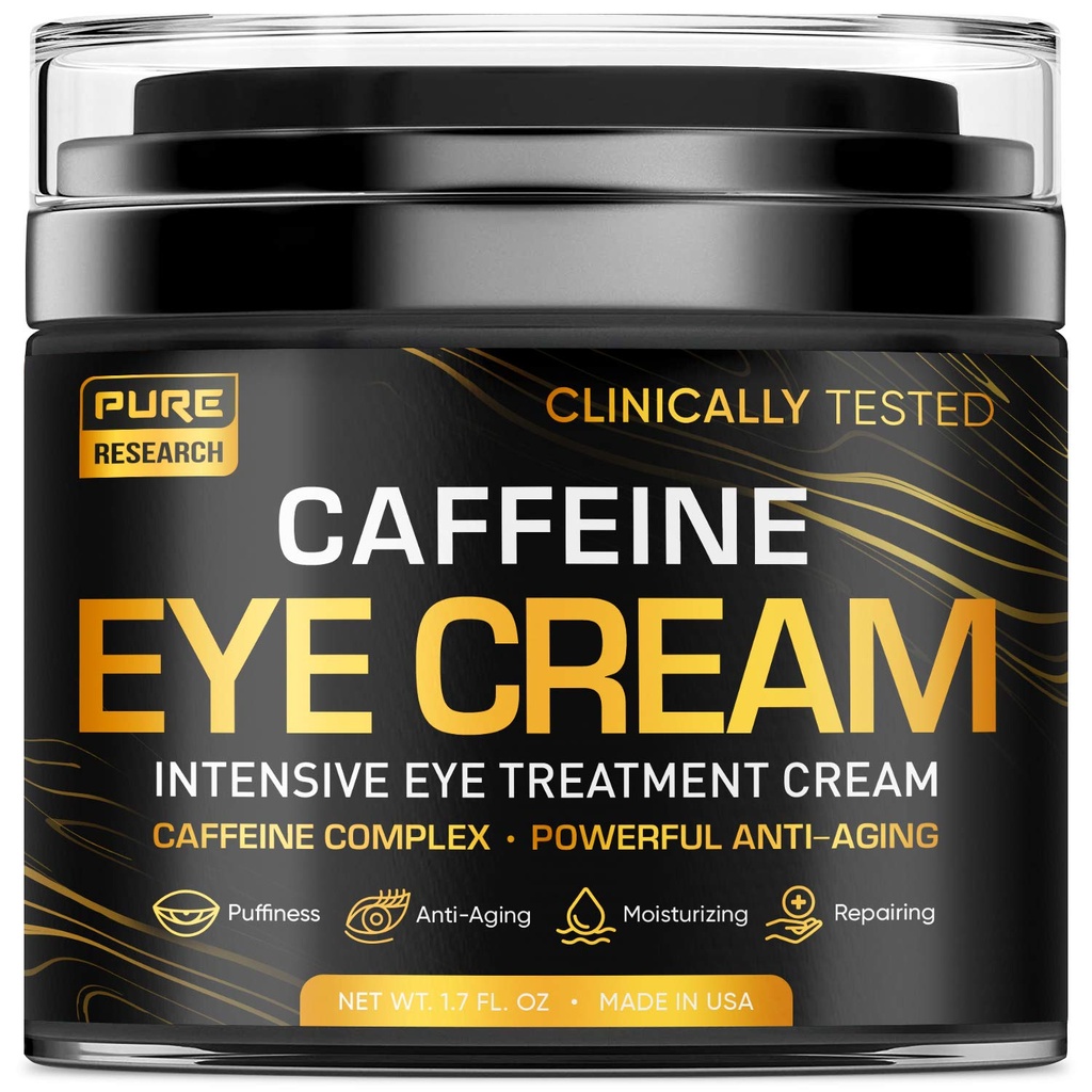 Kofein oční krém pro anti aging, tmavé kruhy, tašky, Pufness. Velký pod okem kůže + Zpřísnění obličeje, Oční zvedání léčby pro muže a ženy 1.7oz