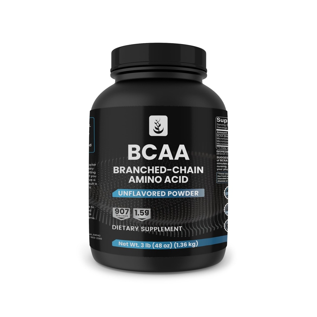 PURE ORIGINAL INGREDIENTS 2: 1 BCAA prášek, 3 lbs, Branched- Chain Amino Acids, Neochucené, 907 Doručování, Vždy čisté, žádné přísady nebo plnidla