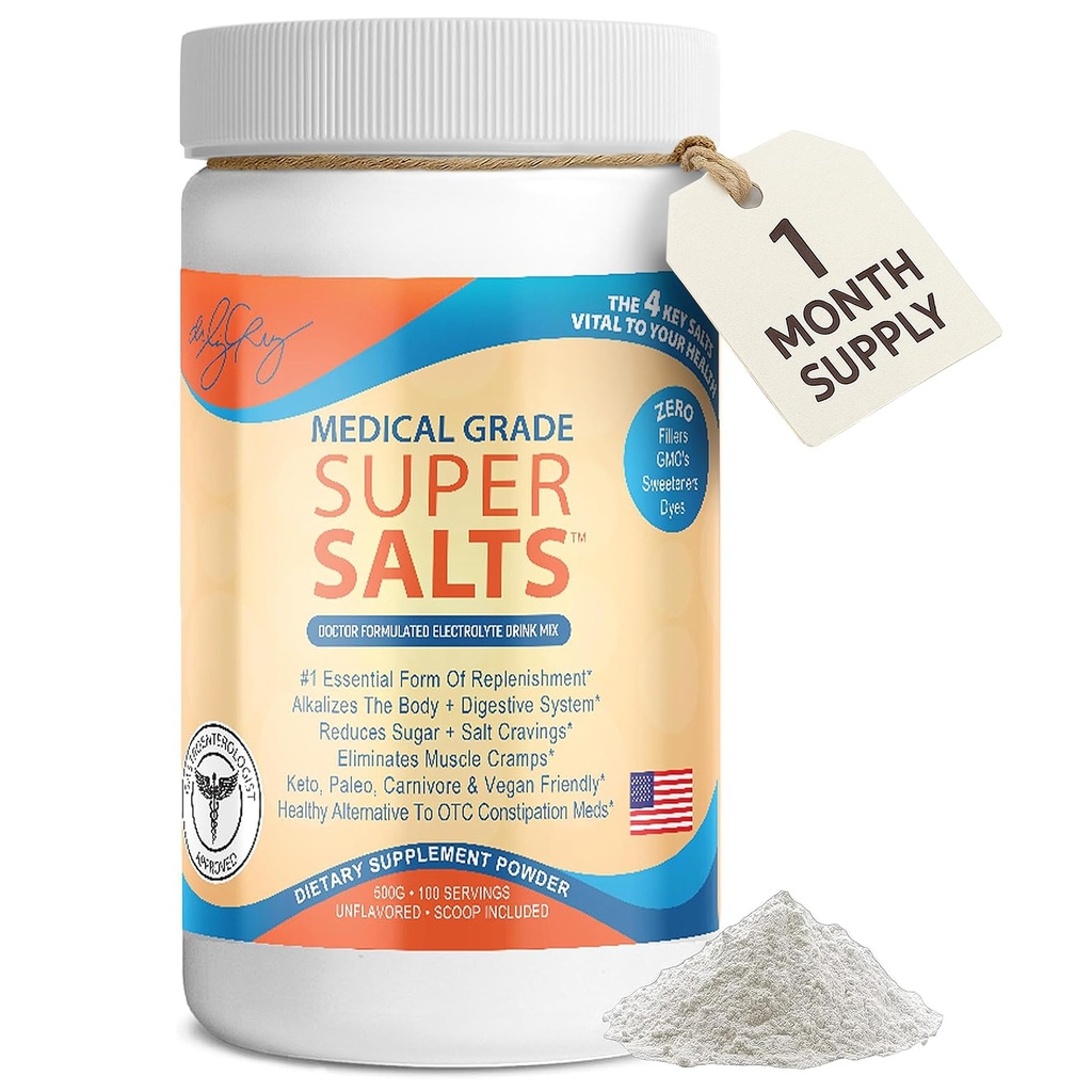Dr. Liz Cruz Super Salts - Elektrolyty, Hydratační prášek w / sodík, hořčík, vápník, draslík, hřebíky, bez cukru nebo umělé aroma
