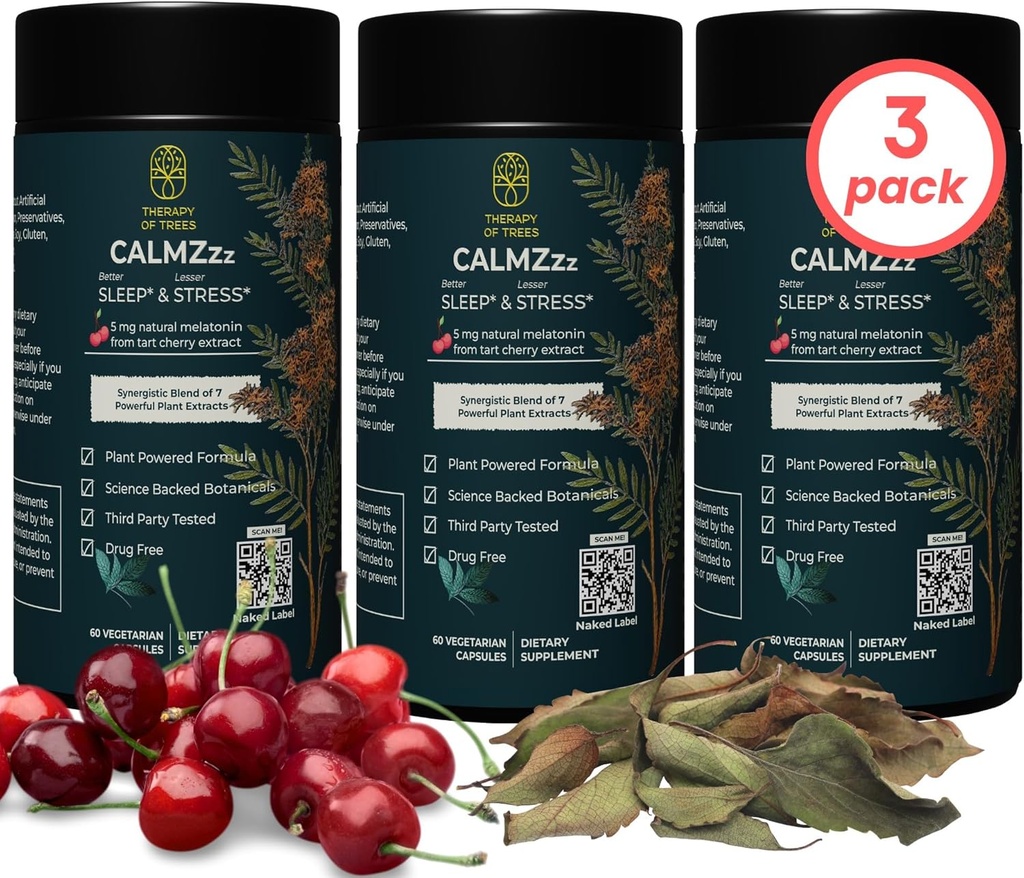 Pokročilé spánkové pomůcky s melatoninem a 7 Super Rostliny CLAS124; Non- Habit Forming, 100% přírodní spánkový doplněk CLAS124; Pouze rostliny Nic jiného, Přírodní spánkové pomůcky pro dospělé CLAS124; Melatonin 5mg (balení po 3)