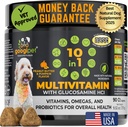 Googipet Premium 10 v 1 Pes Vitamíny Multivitamin Žvýkací s probiotika pro Gut zdraví, Pes Vitamíny a doplňky w / Vitamin C & Glucosamine pro společnou podporu (arašídové máslo a dýně Flavor)