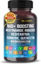 NAD + posílení Trans- Resveratrol Turmeric Quercetin Rosemary Bilberry Sage Green Tea Oregano Nettle Milk Thistle Black Pepper - 150 Capsules - Made in USA