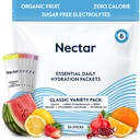 Nektar Hydratační balíčky - Electrolytes Powder Packets - Cukr zdarma & 0 Kalorie - Organic Fruit Liquid Daily IV Electrolytes Powder for Dehydratation Relief and Rehydration (Variety 30 Pack)