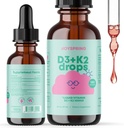 JoySpring tekutý vitamin D3 s K2 vitamin D pro děti - Imunitní podpora pro děti, Denní Multivitamin s Burdock Root & Elderberry pro děti imunitní booster a přírodní děti Focus Dopps