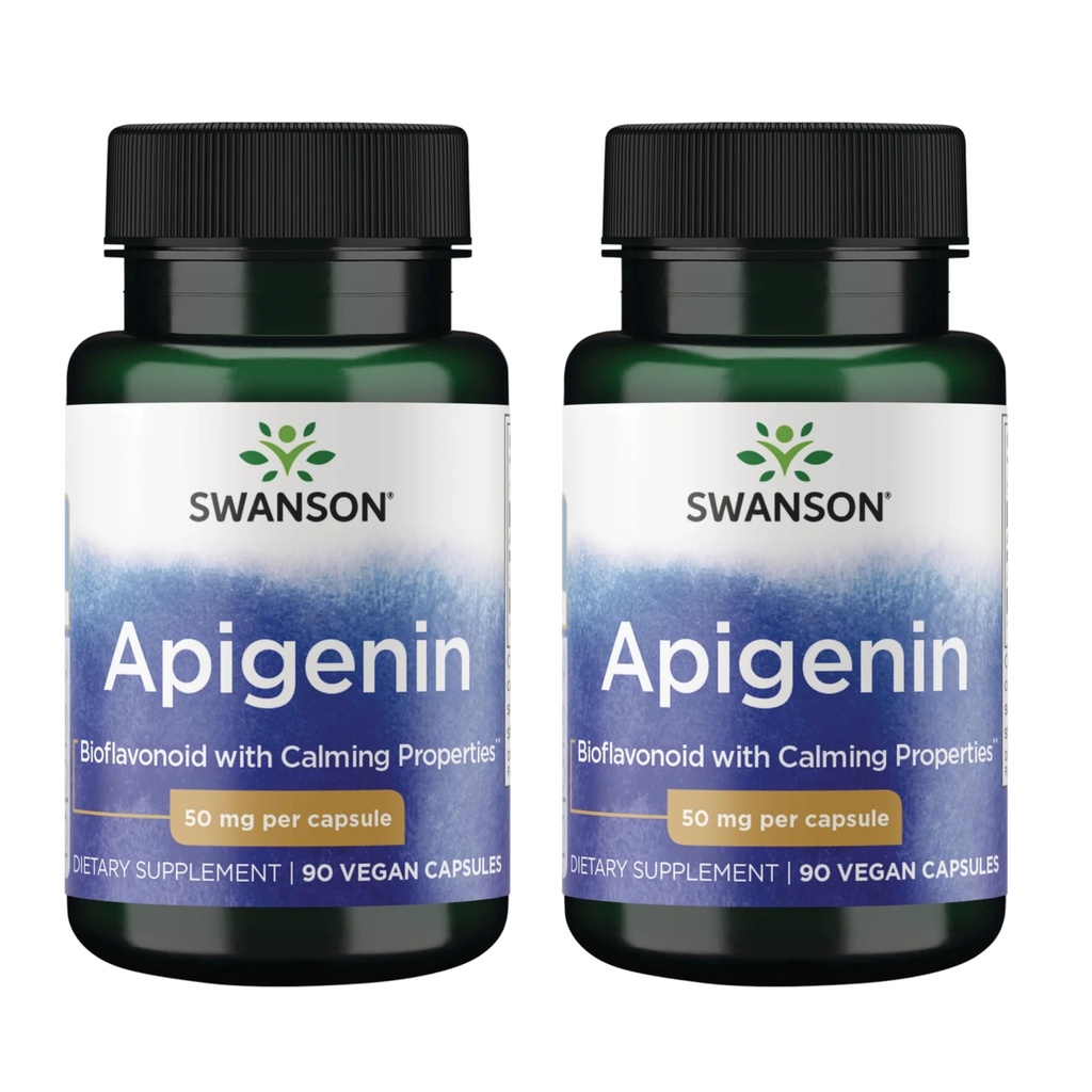 Swanson Apigenin- bioflavonoid dodatek přírodní prostata Support- Metabolismus & Nerve Zdraví Support- Support Sleep & Relaxation 90 Caps, 50 mg každé 2 balení