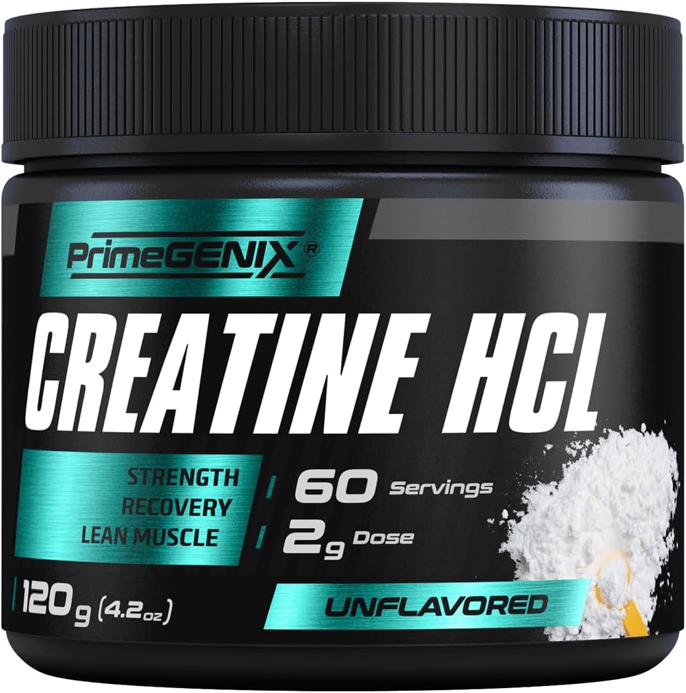 Creatine HCL Powder 124; Instant Creatin pro muže ve svých 40, 50 a nad 124; Vylepšená rozpustnost a absorpce pro špičkový výkon a rychlejší zotavení 124; Neochucené - 60 Služeb