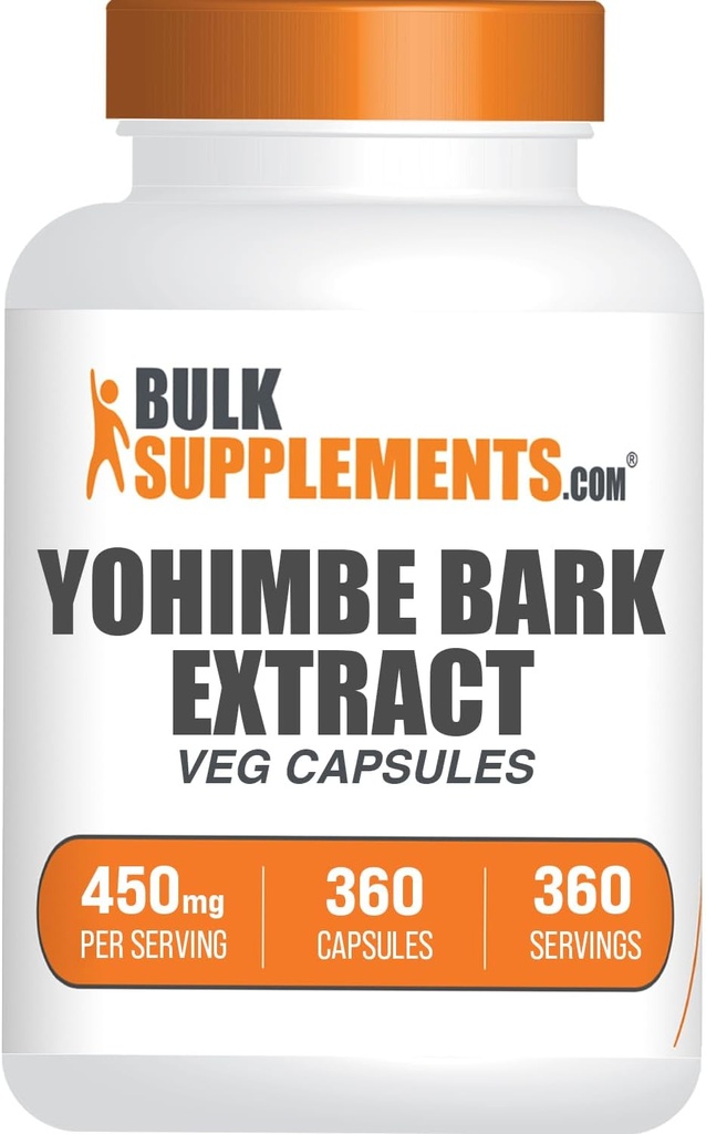 Bulkenpendiments.com Yohimbe Extract Kapsle - Yohimbe Bark Extract, Yohimbe doplňky, Bylinný dodatek - Gluten zdarma, 1 Veg Kapsle per Serving, 360 Kapsle (Balení po 1)