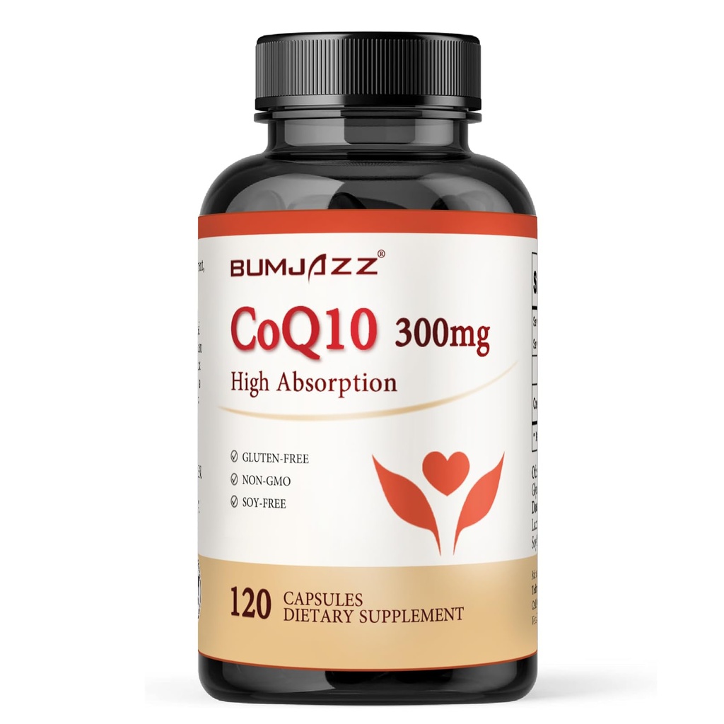 CoQ10 300mg - 120 Kapsle - Vysoká absorpce - Non- GMO - Bezlepková - Koenzym Q10 - CoQ10 Kapsle