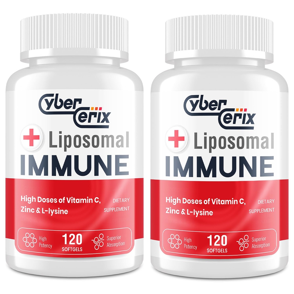 Lipozomální imunitní podpora doplněk pro dospělé, Komplex s L- Lysin 1,500mg, Vitamíny, Minerály & Bylinné Extrakty, Komplexní denní wellness směs pro muže a ženy - 240 Kapsle