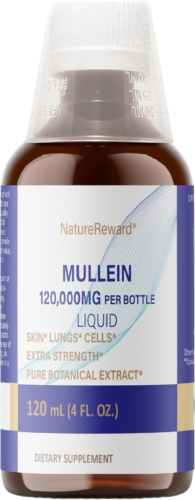 Mullein Liquid, Respirační zdravotní podpora - jako tekutý, tinktura, čaj - 4 fl oz