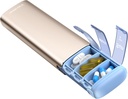 Vayelan Metal Travel Pill Organizátor, 7 dní týdně Pill Box, Velká kapacita Denní roztomilý Pill Pouzdro pro doplňky, pilulky, vitamíny a léky (malé, šampaňské)
