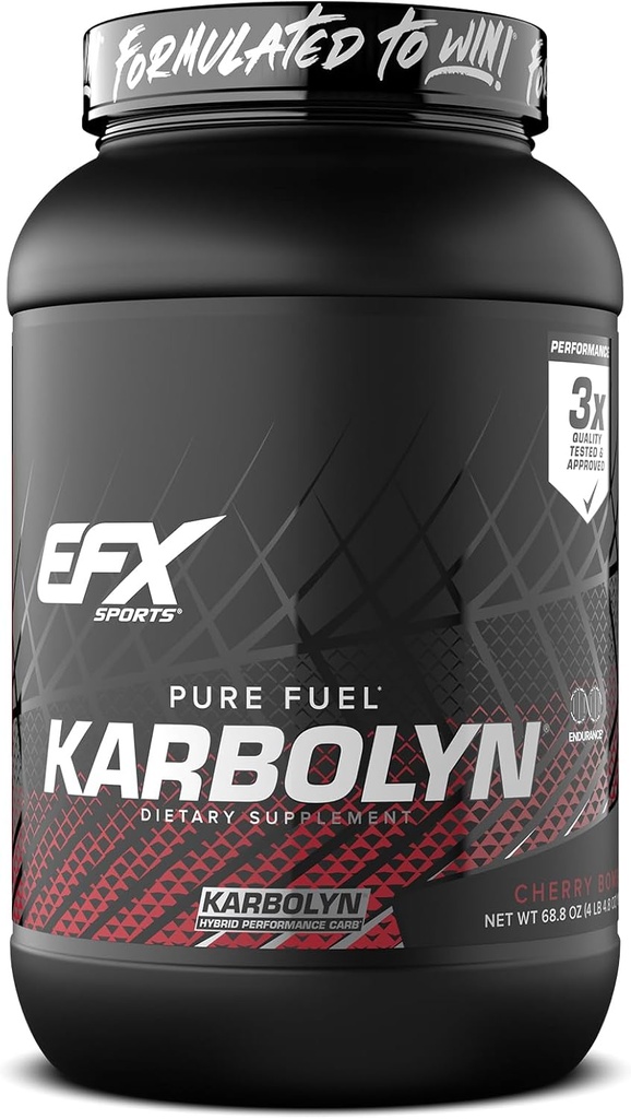 EFX Sports Karbolyn Palivo 124; Fast- Absorbování Karbohydrát prášek 124; Carb Load, Setrvalá energie, Rychlá recovery 124; Stimulant Free Factory 124; 37 Servings (Cherry Bomb)