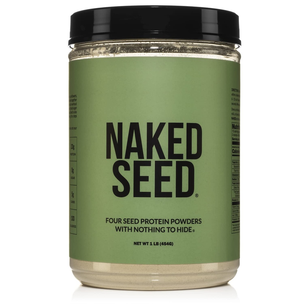 Naked Seed - 4 Seed Protein Powder, Only 4 Ingredients - Chia, Meloun, Slunečnicová a dýně Seed - Gluten- Free, Soy Free, Vegan, No Gmos, No umělé sladkosti - 15 Slunečnice
