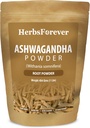 HerbsForever Ashwagandha Root Powder 454g I Winter Cherry, Non- GMO, Vegan, gluten- Free I Ayurvedic Stress- Buster podporuje energetický booster, Vitality & Omlazení Celkově Wellness Maximální síla