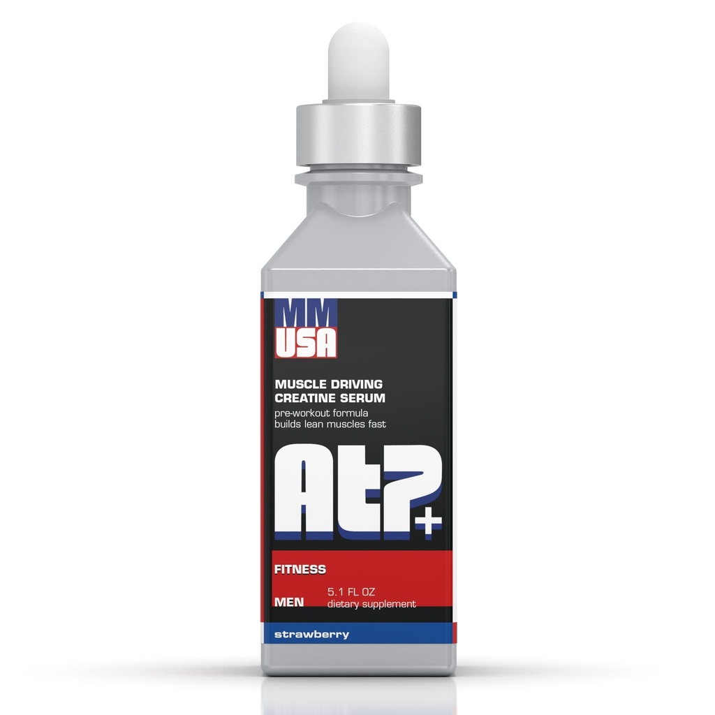 MMUSA ATP + pro muže předcvičení Creatine sérum. Okamžitá energie, energie, síla a vytrvalost. Podporuje růst svalů, kulturistika s aminokyselin a glukosaminu. Jahody, 5.1 Fl Oz