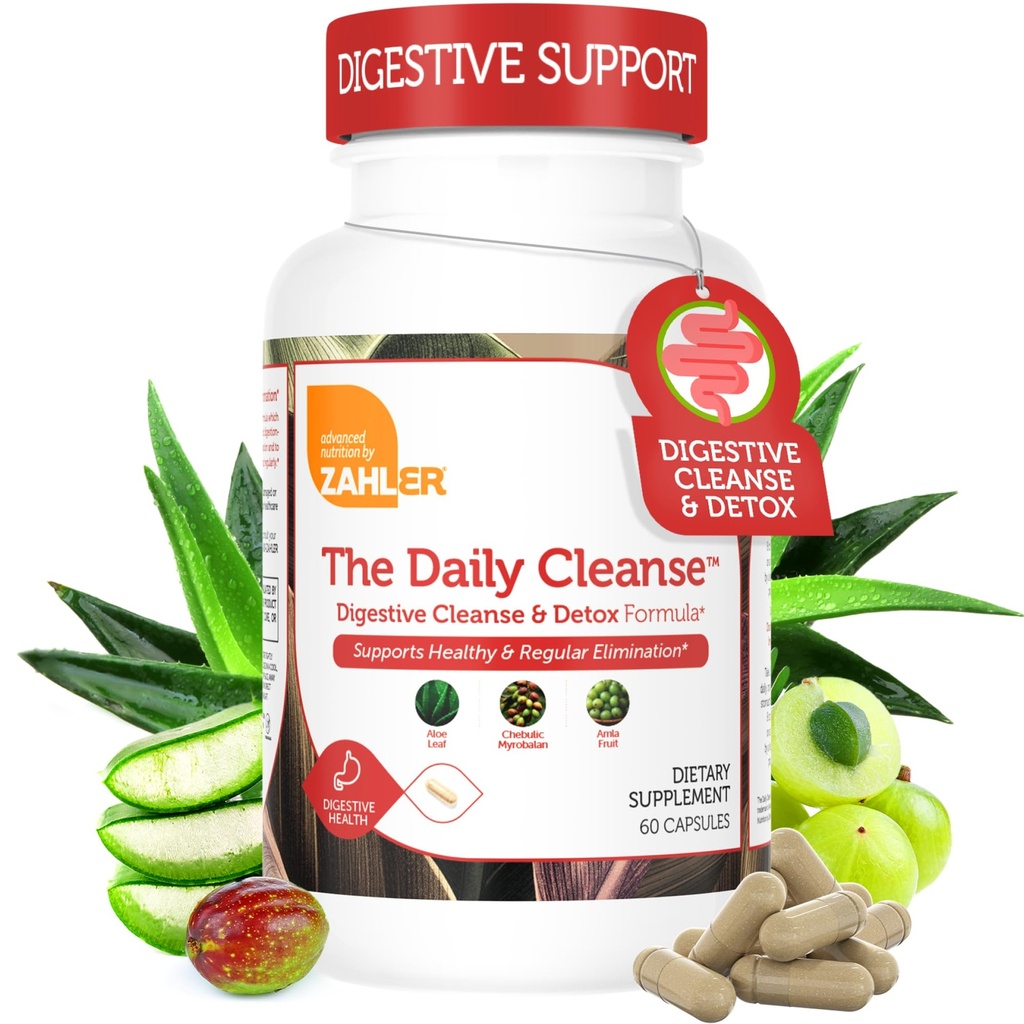 Zahler Daily Cleanse, Digestive Cleanse & Detox Formule, Podporuje zdravé a pravidelné eliminace, 60 Kapsle.