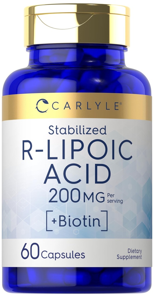 Carlyle R- Lipoic Acid 200mg Acid 124; 60 tobolek 124; stabilizované RLA s Biotin Acid 124; Non- GMO, bez glutenu