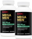 GNC Mega Men 50 Plus Jeden denně Multivitamin, Twin Pack, 60 kaplety na láhev, podporuje srdce, mozek a oční zdraví