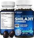 Čisté himalájské organické shilajit gumies - Potentní Shilajit Resin doplněk pro muže a ženy - 100% přírodní s 90 + stopové minerály - zvýšení energie, vitality, a imunitní podpora - 60 gumies