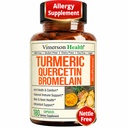 Quercetin s Bromelain Turmeric Curcumin Supplement - Allerics Relief, Joint & Imunitation Supplement - Organic Turmeric Supplement s Black Pepper (Bioperin) - 180 Quercetin 500mg Kapsle