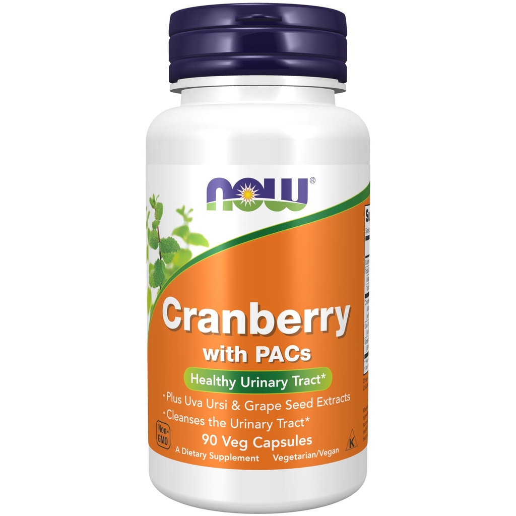 Nyní doplňky, Cranberry s PACs, plus Uva Ursi a Grape Seed Extrakts 90 Veg Kapsle