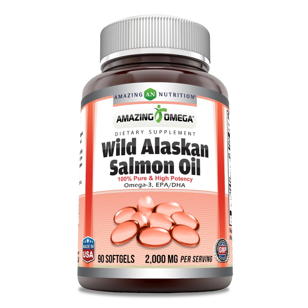 Úžasný Omega Wild Aljašský losos 2000mg per Serving Softgels Dodatek (90)