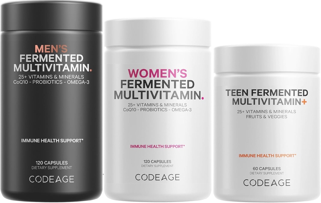 Codeage Family Multivitamin Bundle - Multivitaminy pro dospívající, ženy a muže - Essential Vitamins & Minerals Pack