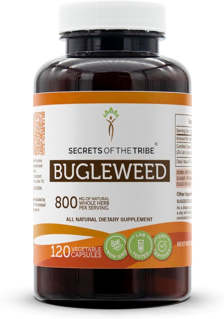 Tajemství Tribe Bugleweed 120 Kapsle, 800 mg, Bugleweed (Lycopus Virginicus) Sušený Herb (120 Kapsle)