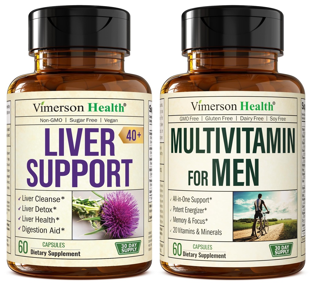 Vyčištění jater Detox a opravy Mléko Thistle Dodatek & Multivitamin pro muže - Kompletní Mens Multivitaminy & Multiminerály s vitamínem A, C, D, E, B12, Zinek, a další Vitaminy pro muže