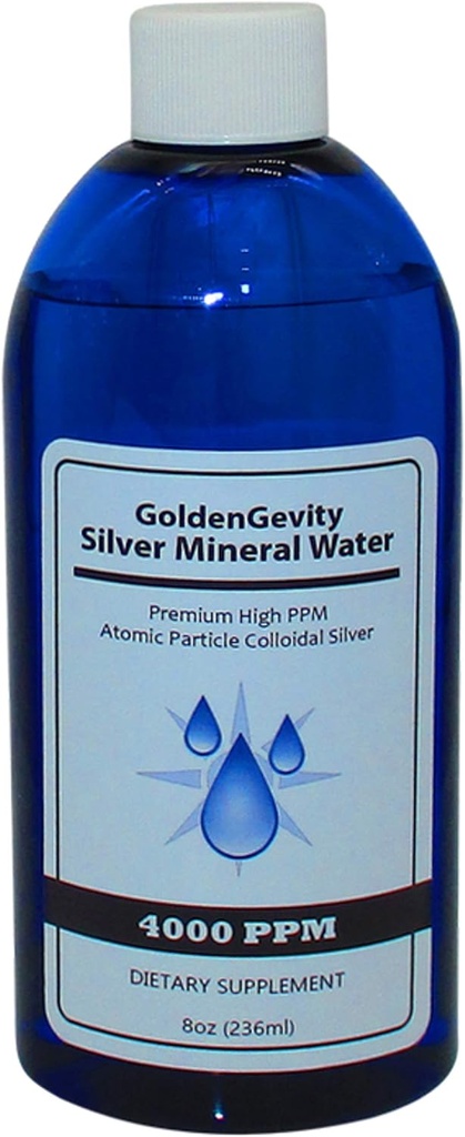 4000 PPM Bioactive Atomic Koloidal Silver, 8 oz OZ 124; Non-Toxic, Non-GMO Stopa Mineral Imunitation Supplement
