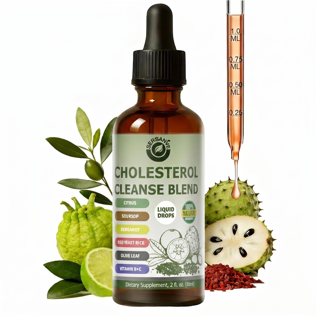 Red Yeast Rice Liquid Drops with Citrus & Bergamot | Heart Health & Cholesterol Support Formula with Soursop & Olive Leaf | Vegan, Non-GMO Dietary Supplement, 2 fl oz