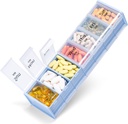 Extra Velký týden Pill Organizátor 2 krát denně - Betife 7 den Pill Box, AM PM Pill Pouzdro s dvojitou vrstvu Jumbo kompartment pro pilulky, vitamín, rybí olej, doplňky (modrá / bílá)