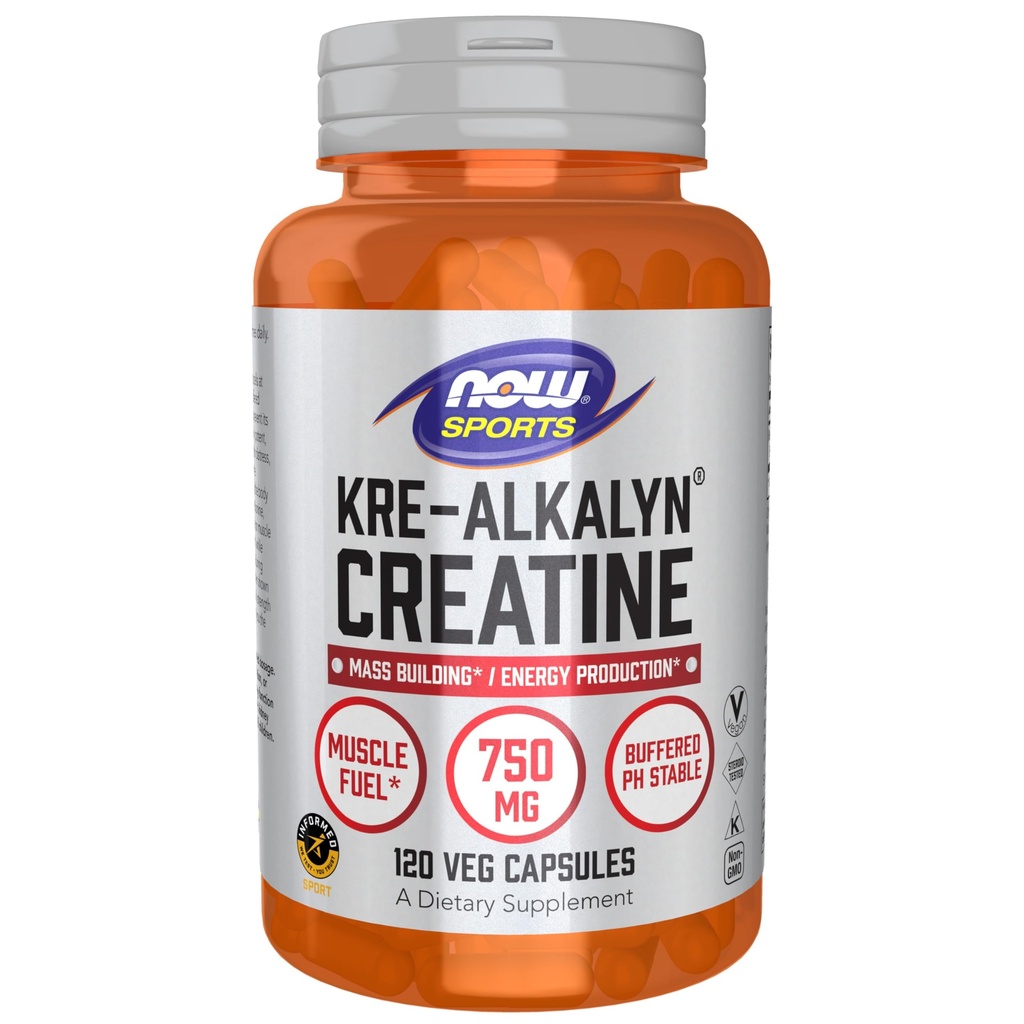 Foods Sports Nutrition, Kre-Alkalyn Creatine 750 mg, Mass Building * / Energy Production *, 120 Veg Kapsle