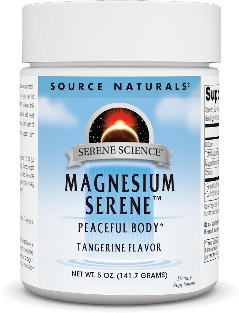 Zdroj Naturals Serene Science Magnesium Serene, Peaceful Body *, Tangerine ochucené - 5 Ounce Powder