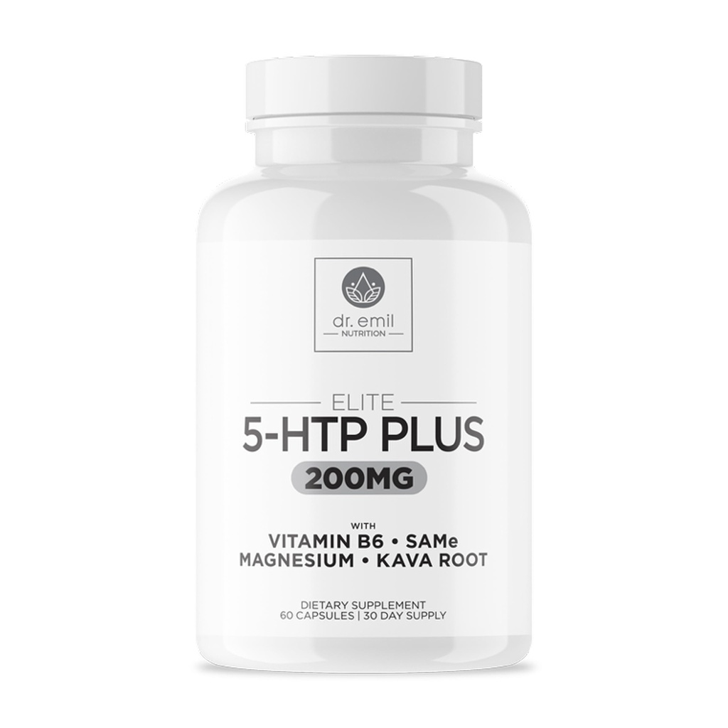 200 MG 5-HTP Elite s Kava Root Extract, Magnesium & SAM-e udržet normální zdravý spánek & Vytvořit pocit pohody - 5HTP dodatek s vitaminem B6 - 60 Kapsle, 30 Služeb