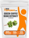 BulkSupplements Green Coffee Bean Extract Powder - Green Coffee Bean doplňky - Energy Support, Gluten Free, 800mg na Serving, 100g (3.5 oz) (Balení po 1)