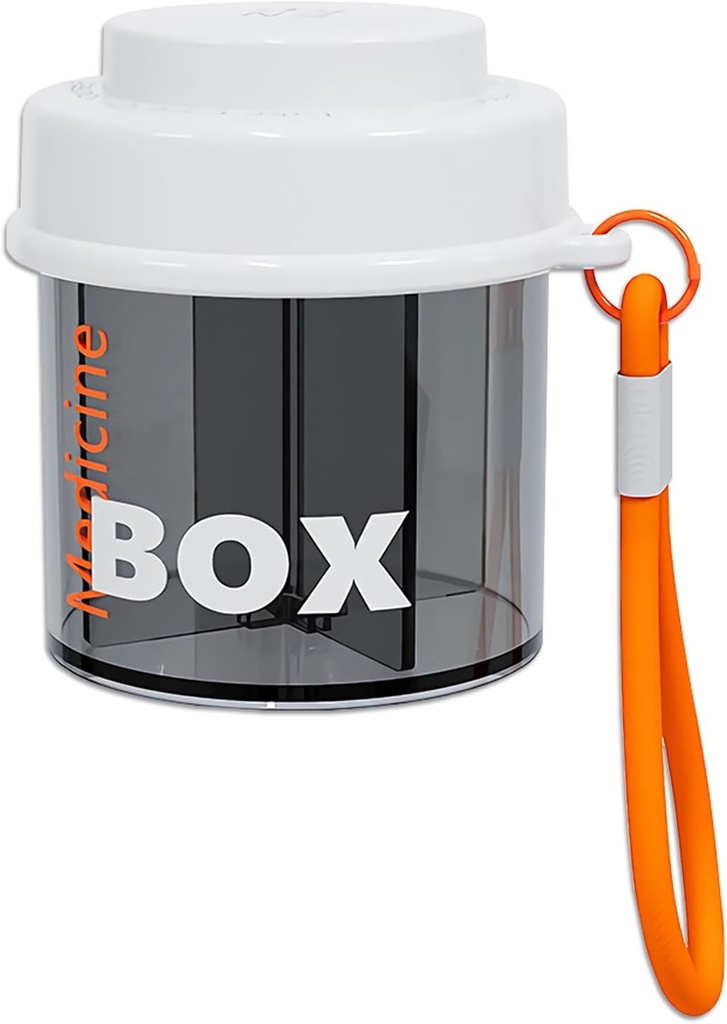 Pill Dispenser, Přenosný doplněk Pořadatel Lahvička s anti- mixování a široká otevření Design pro cestování (Orange)