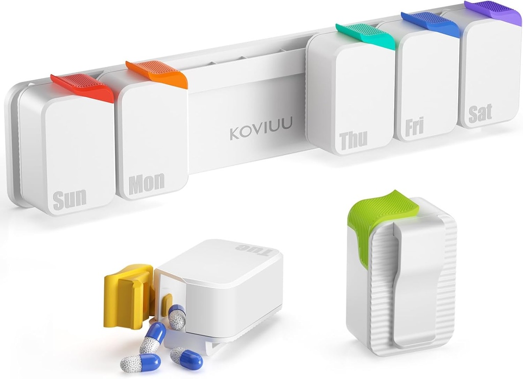 Týdenní Pořadatel pilulek, Extra Velká krabička, Odnímatelné Denní Pouzdro, Denní Pill Kontejner 7 Den Vodotěsný, Stictable Medicine Holder Vitamin Pouzdro pro starší, Artričtí pacienti, Děti