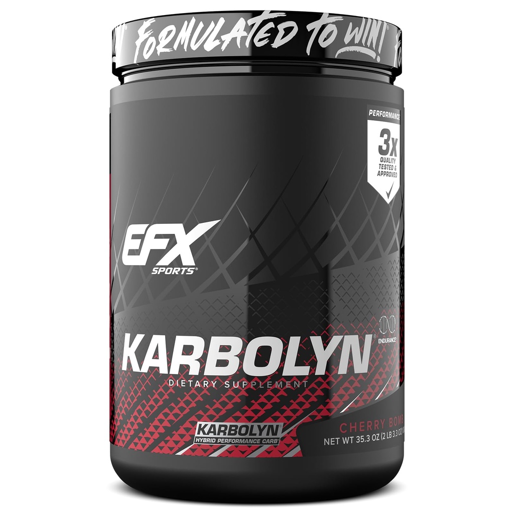 EFX Sports Karbolyn Palivo 124; Fast- Absorbování Karbohydrát prášek 124; Carb Load, Setrvalá energie, Rychlé zotavení 124; Stimulant Free Foundation 124; 19 Servings (Cherry Bomb)