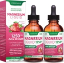 Glycinát hořečnatý a citronan tekutý dodatek: s vitamínem D3, K2, B6 & L- theanine, pro svalovou relaxaci, podporu spánku a celkové wellness žen - 120ml
